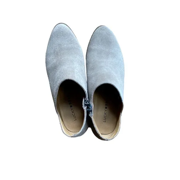 Lucky Brand womens Fenley Suede Ankle Booties Size 7M tan taupe - Picture 2 of 6